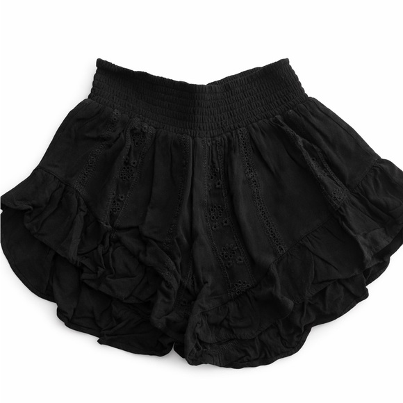 Black Ruffled Shorts - Picture 3 of 8